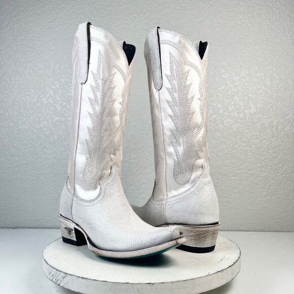 Lane Boots Shoes - NEW Lane LEXI ROGUE White Cowboy Boots Womens 6.5 Western Wedding Tall Snip Toe